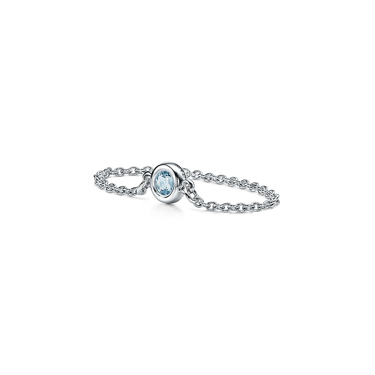 Elsa Peretti® Color by the Yard Ring in Silver with an Aquamarine - Alternate shot 1