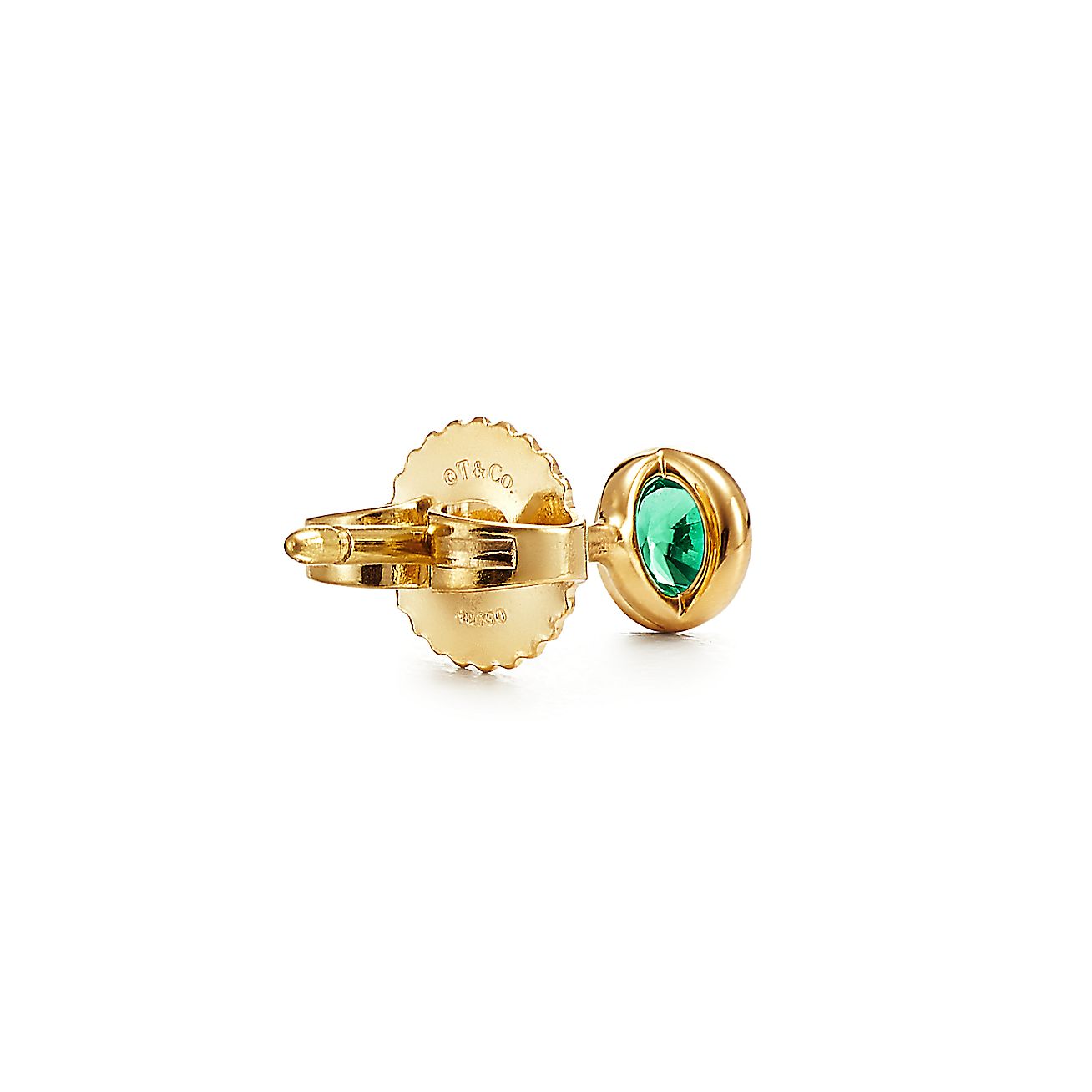 Elsa Peretti® Color by the Yard earrings in 18k gold with emeralds. - Alternate shot 1 - Alternate shot 2