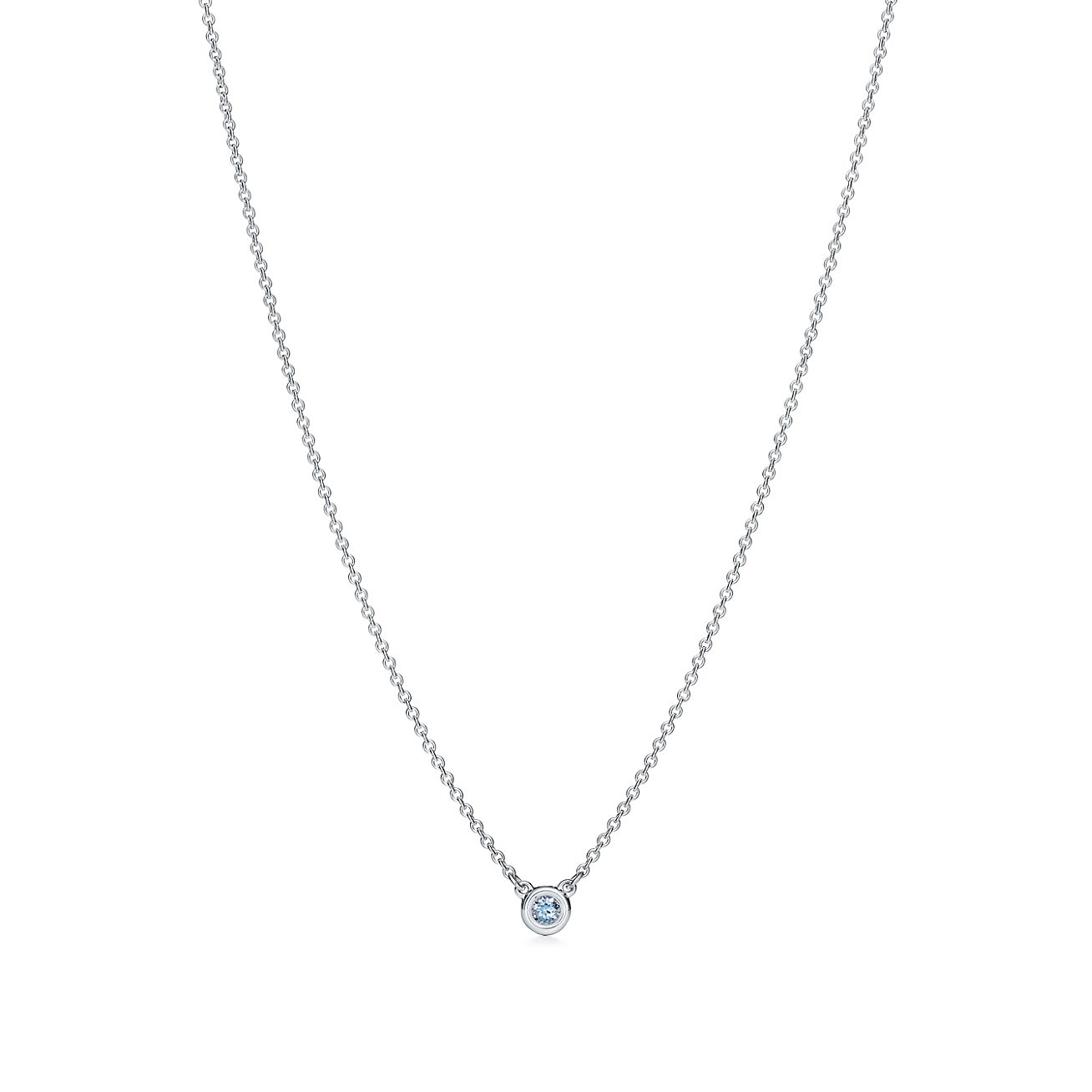 Preloved Tiffany & Co. Rainbow Aquamarine Drop Lariat Necklace White Gold  750