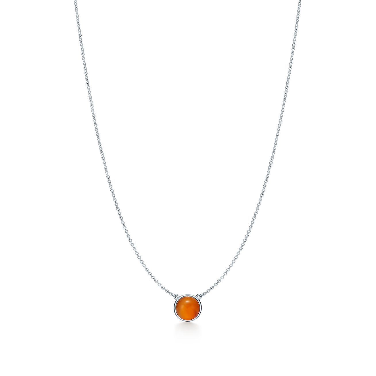 Elsa Peretti® Color by the Yard Orange Chalcedony Pendant in Silver |  Tiffany &