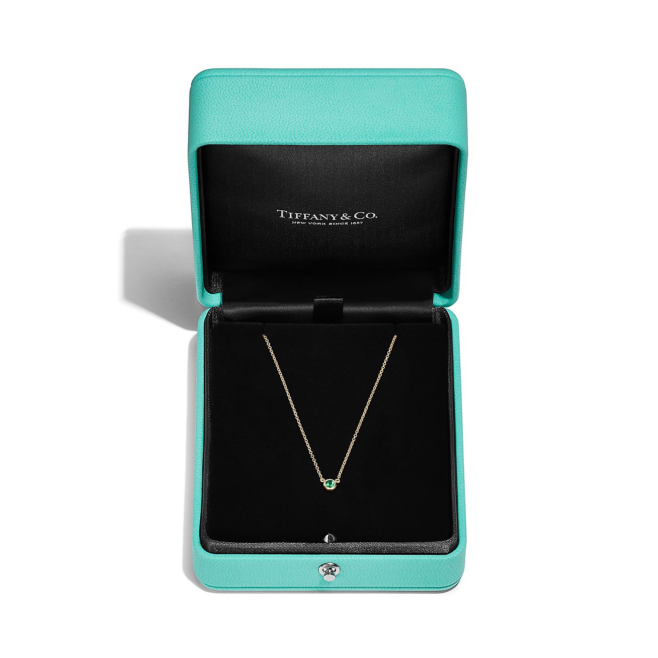 Elsa Peretti Color by The Yard Pendant in Yellow Gold with An Emerald