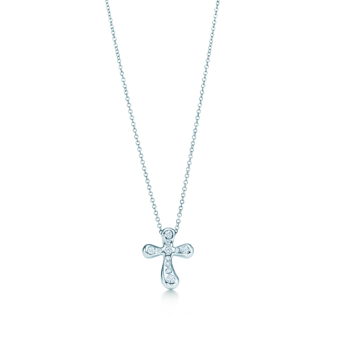 tiffany silver cross and chain