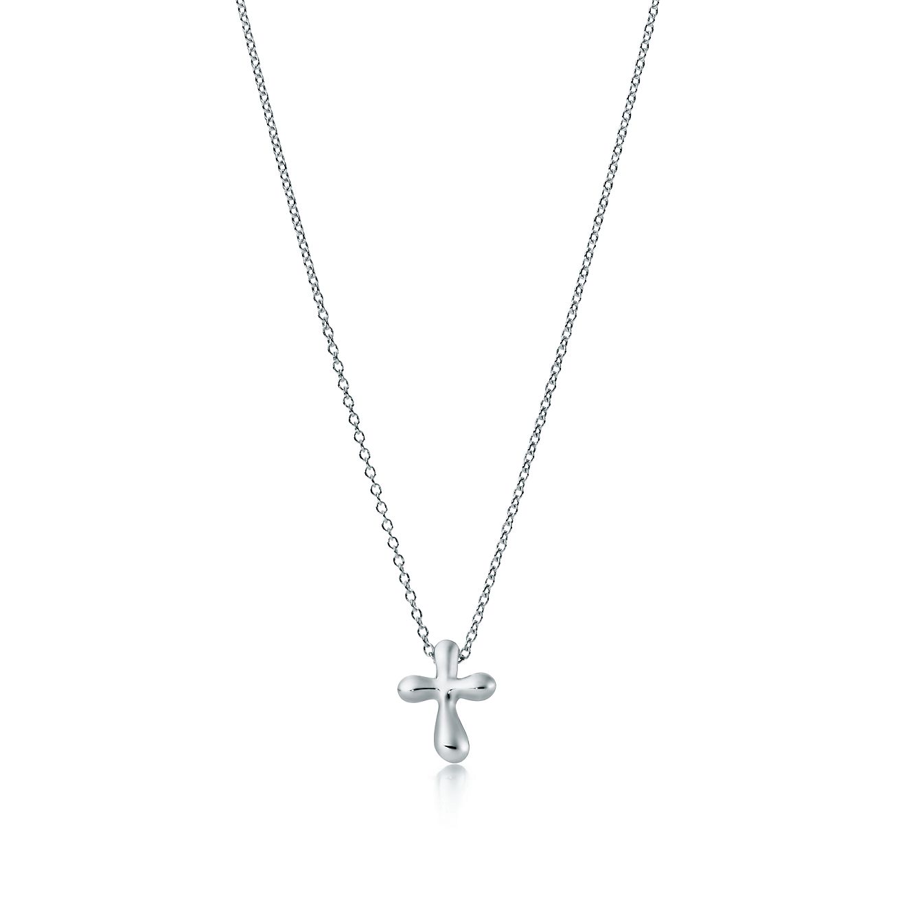 Elsa Peretti® cross pendant in sterling silver, 12 mm long. Tiffany
