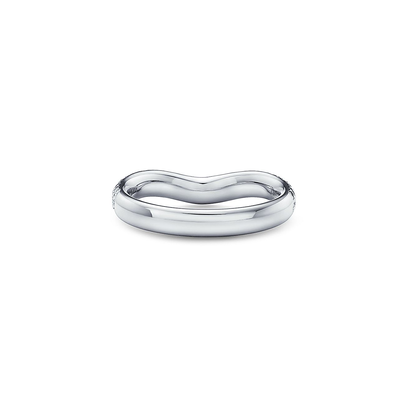 Elsa Peretti® Curved Band Ring in Platinum with Pavé Diamonds 