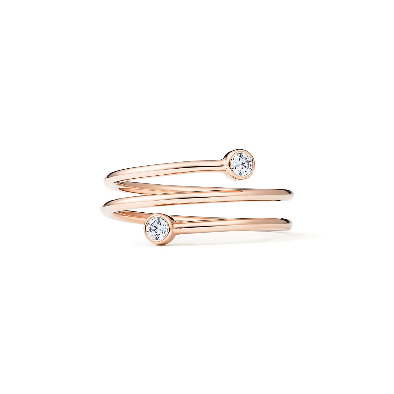 Tiffany & Co. Elsa Peretti Diamond Hoop Three-row Ring In 18k With Diamonds  - Rose Gold | Editorialist