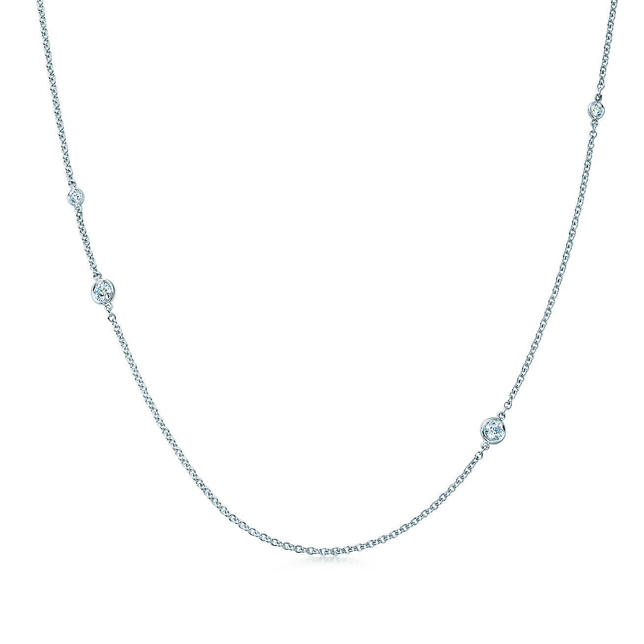Elsa Peretti® Diamonds by the Yard® sprinkle necklace in platinum.