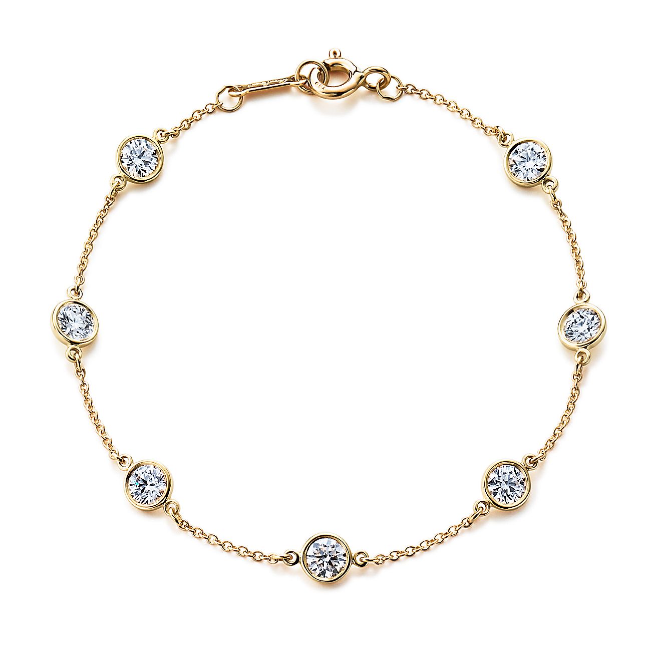 Elsa Peretti® Diamonds by the Yard® bracelet in 18k gold. | Tiffany & Co.