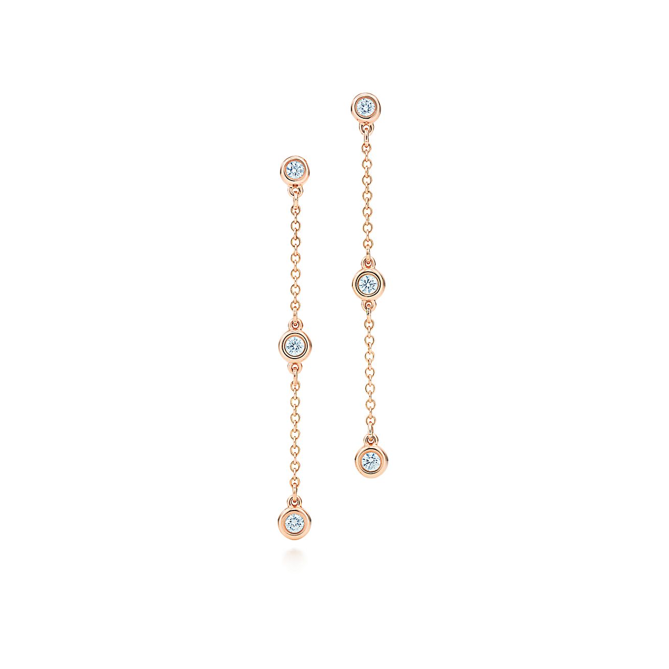 Elsa Peretti® Diamonds by the Yard® drop earrings in 18k rose gold ...