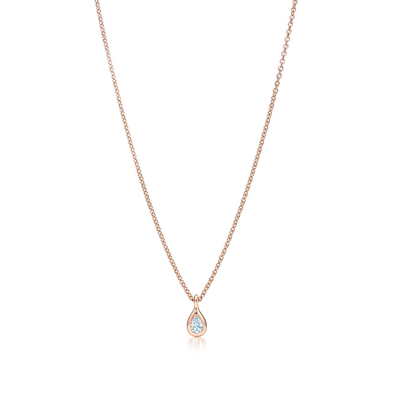 Elsa Peretti® Diamonds by the Yard® pendant in 18k rose gold. | Tiffany ...