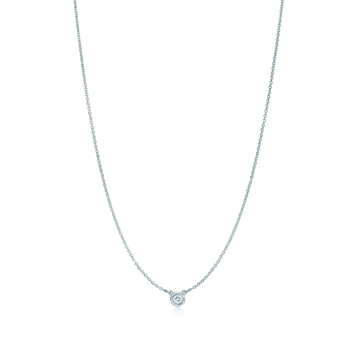 Elsa Peretti Diamonds By The Yard Single Diamond Pendant In Silver Tiffany Co
