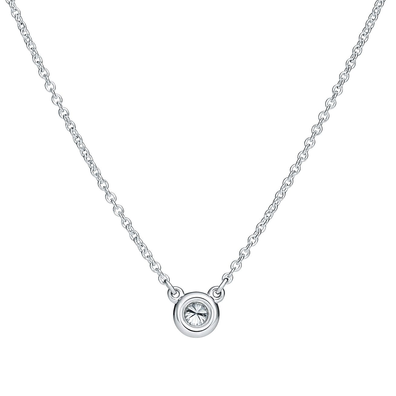 Bezel set diamond deals necklace tiffany