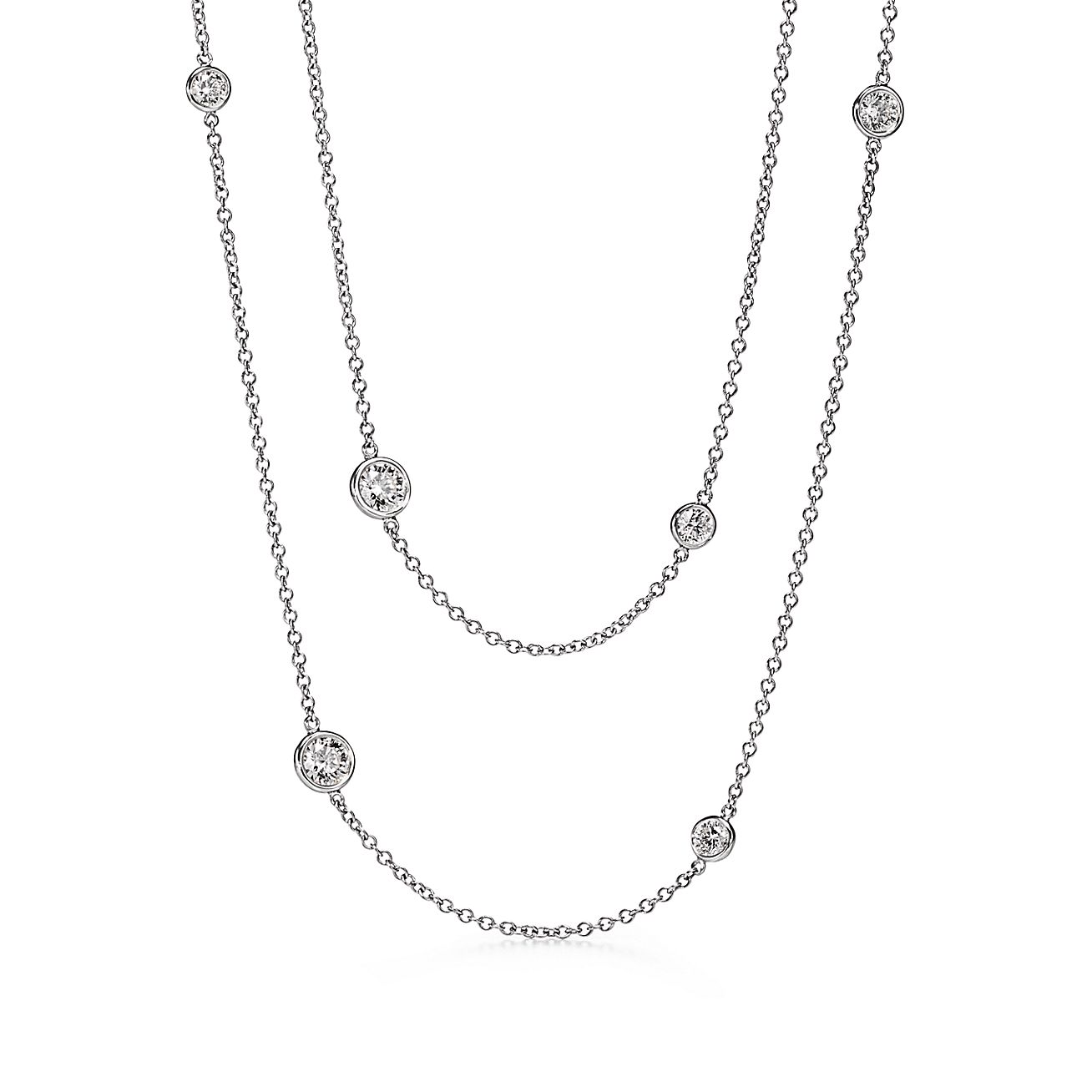 Elsa Peretti® Diamonds by the Yard® Sprinkle Necklace in Platinum with ...
