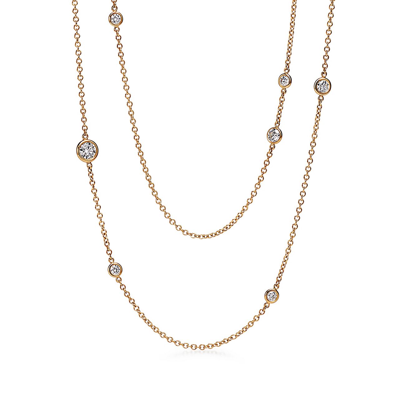 Elsa Peretti® Diamonds by the Yard® Sprinkle Necklace in Gold with ...