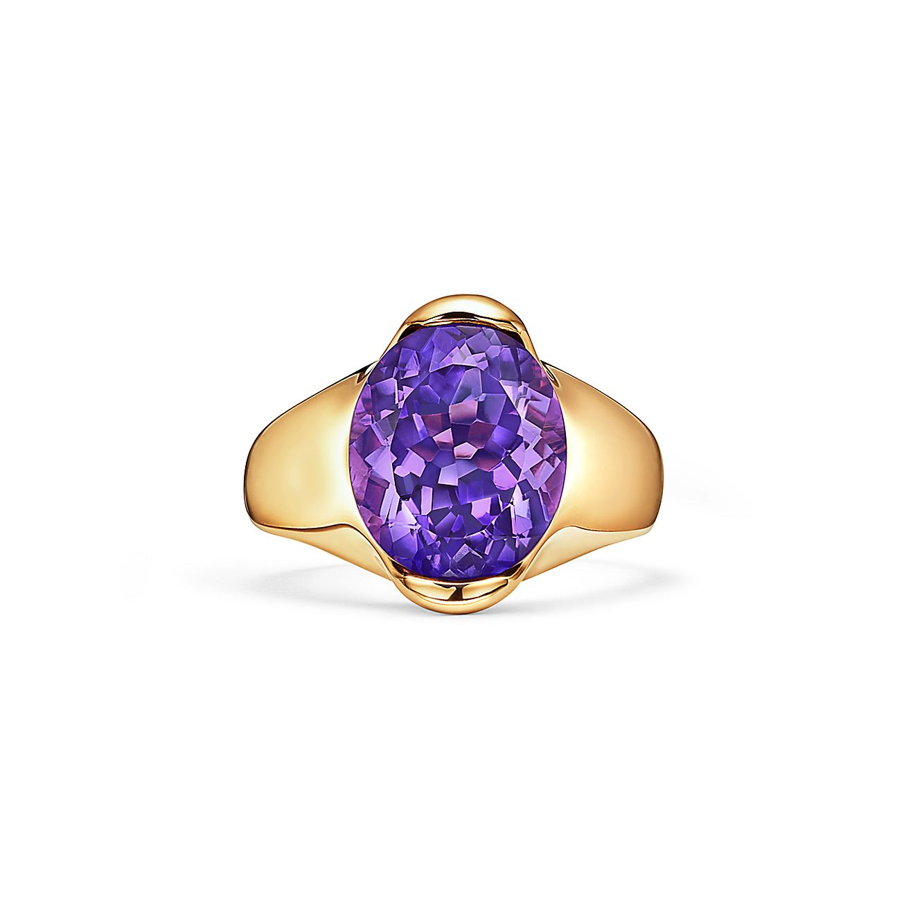 Elsa Peretti® Fancy Color Ring in Yellow Gold with an Amethyst ...