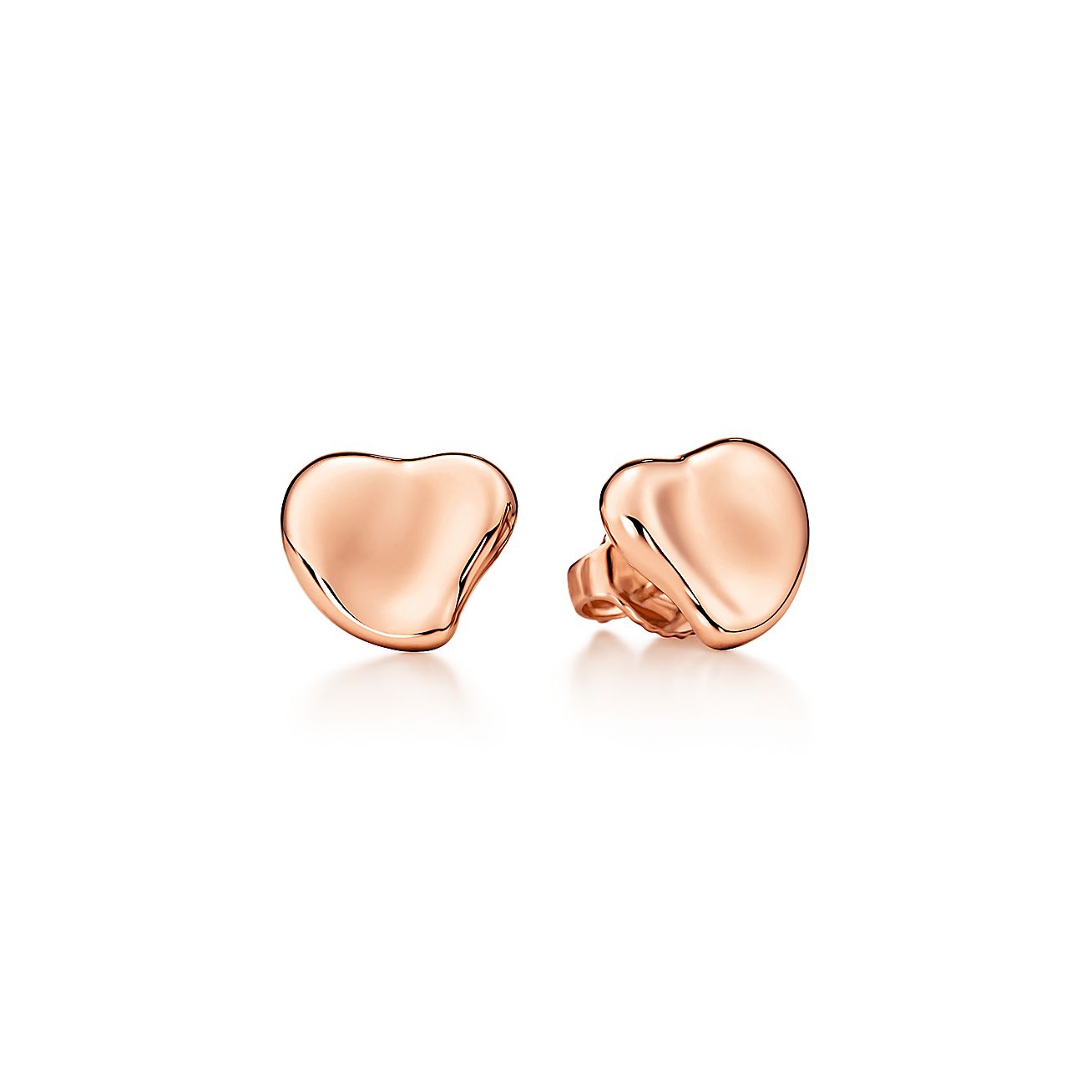 Elsa Peretti® Full Heart earrings in 18k rose gold, 10 mm. | Tiffany & Co.