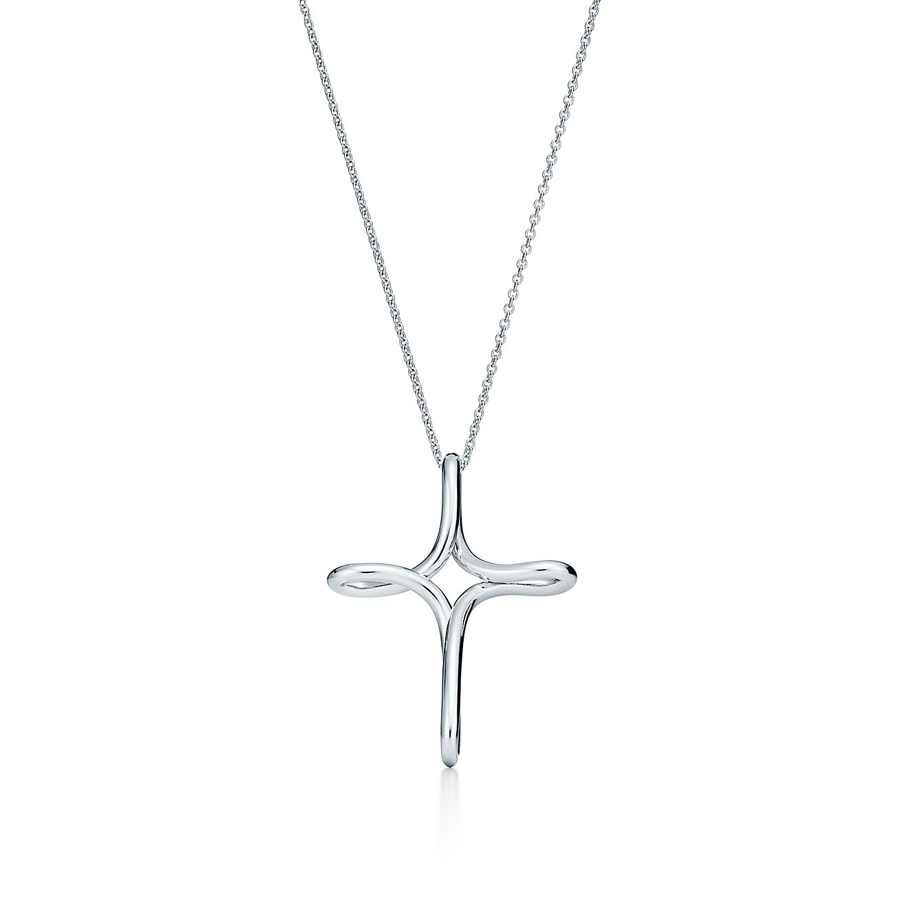 tiffany cross necklace silver