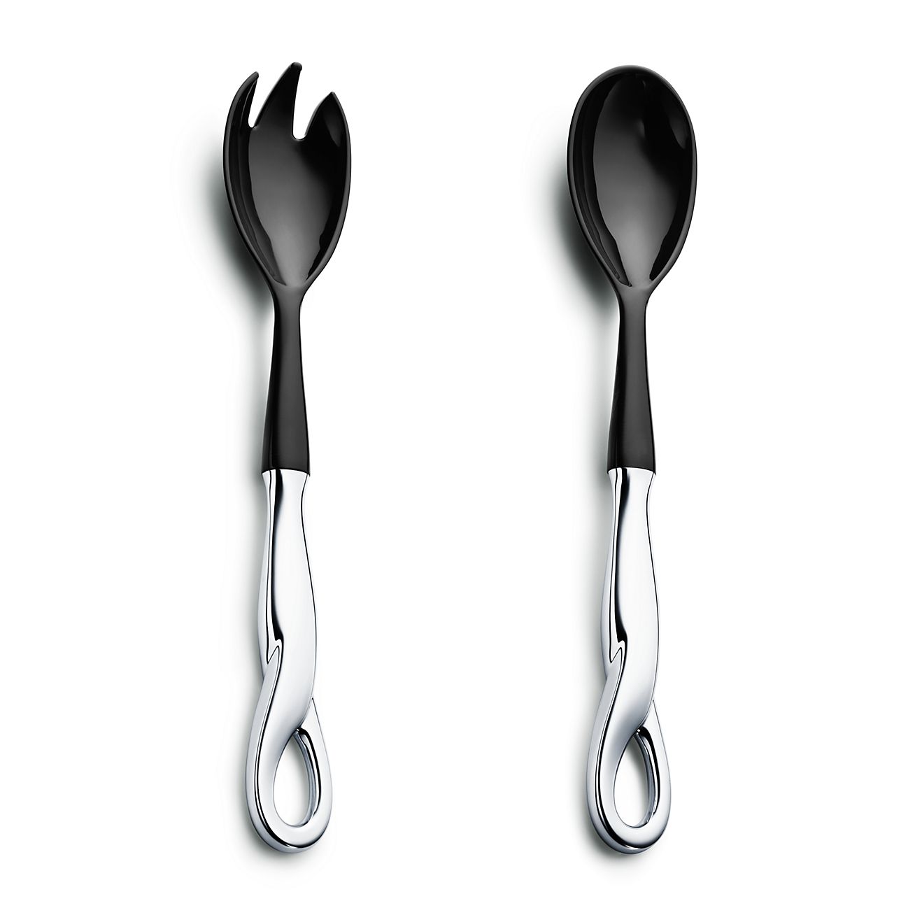 Cuchara y tenedor para servir ensalada Elsa Peretti® Padova, plata