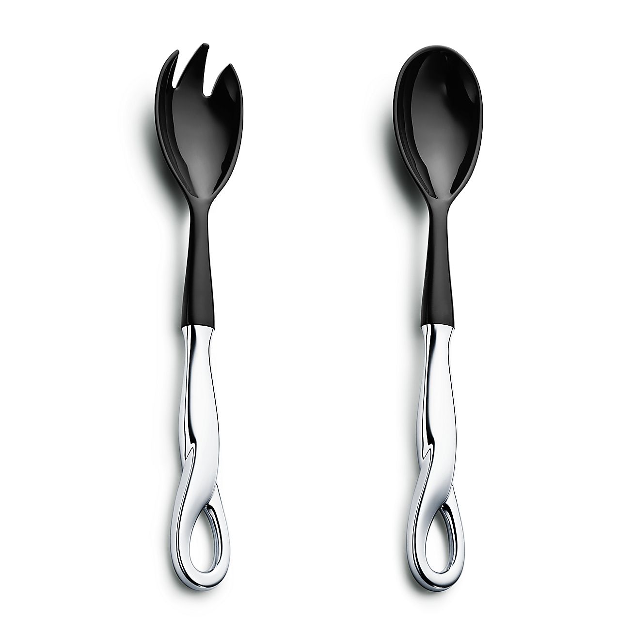 Elsa Peretti® Padova™ salad serving spoon and fork set in sterling silver and re