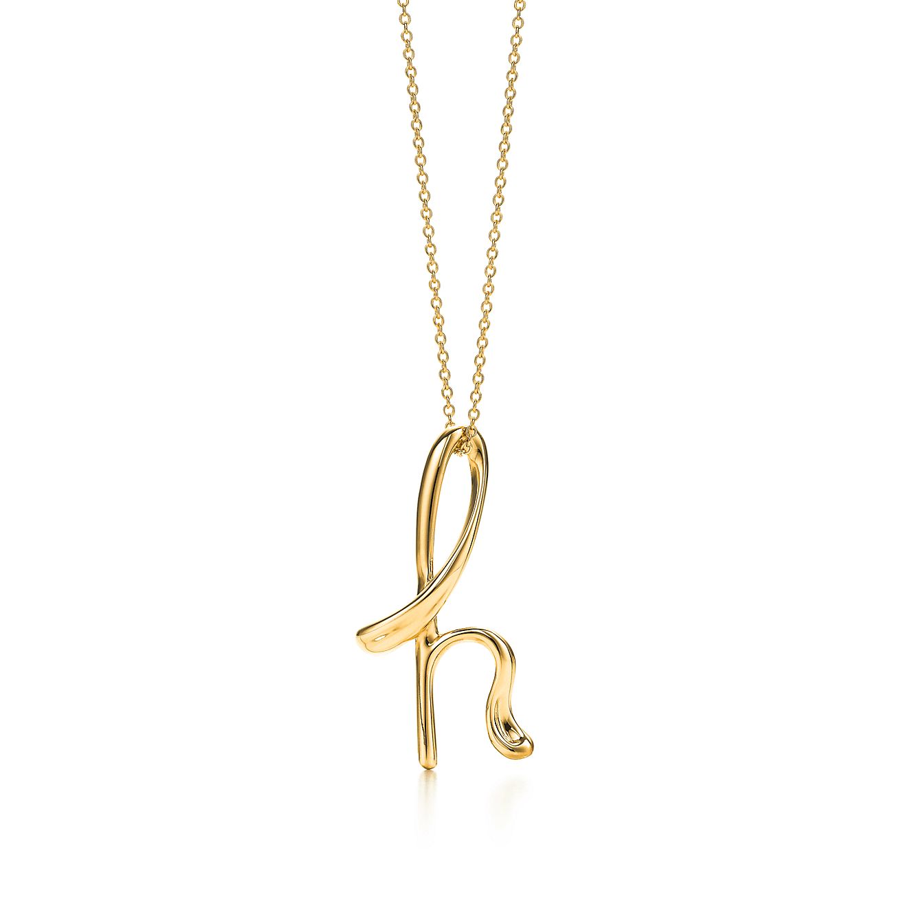 Elsa Peretti Letter H Pendant In 18k Gold Tiffany Co