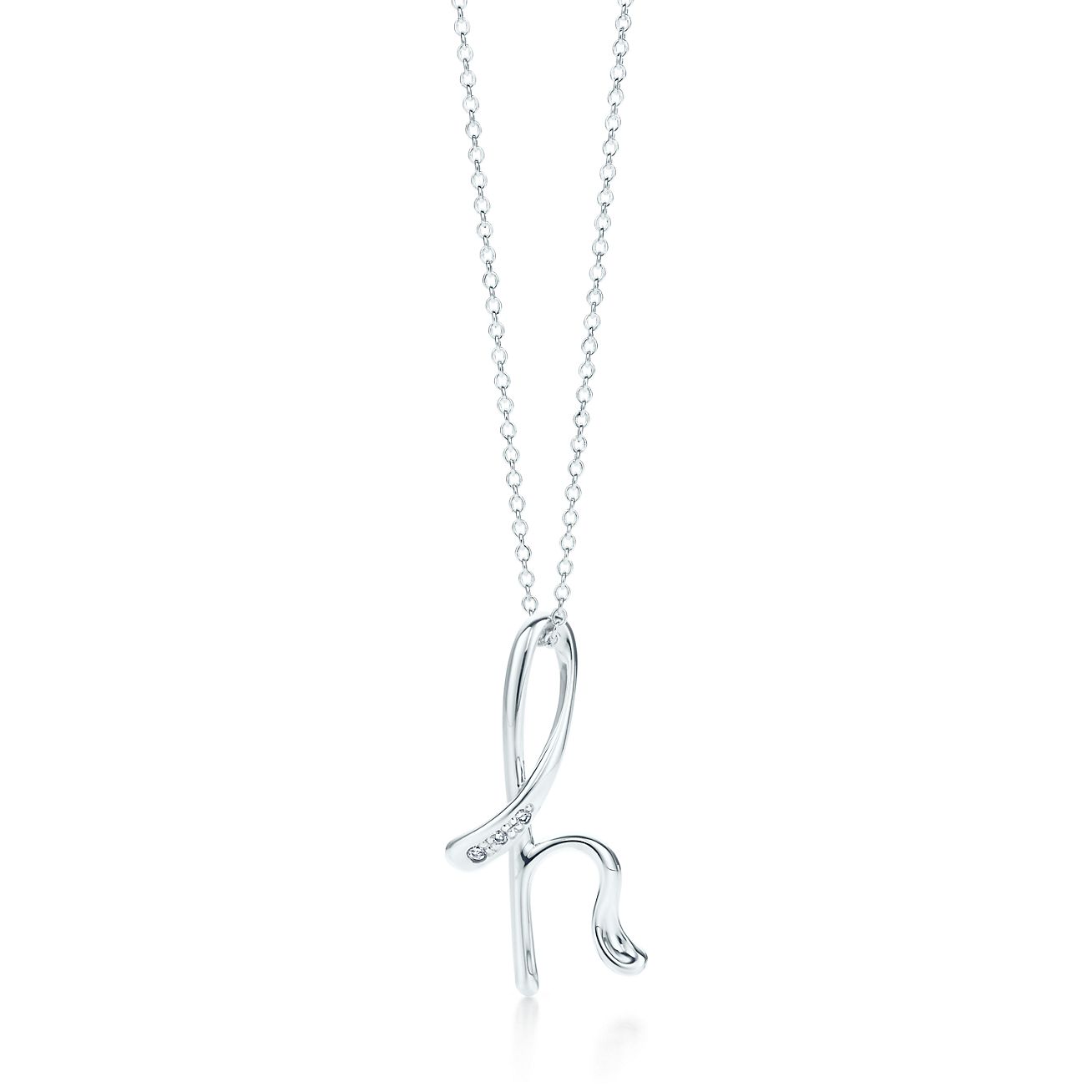 Elsa Peretti Alphabet Pendant In Silver With Diamonds Letters A Z Available Tiffany Co