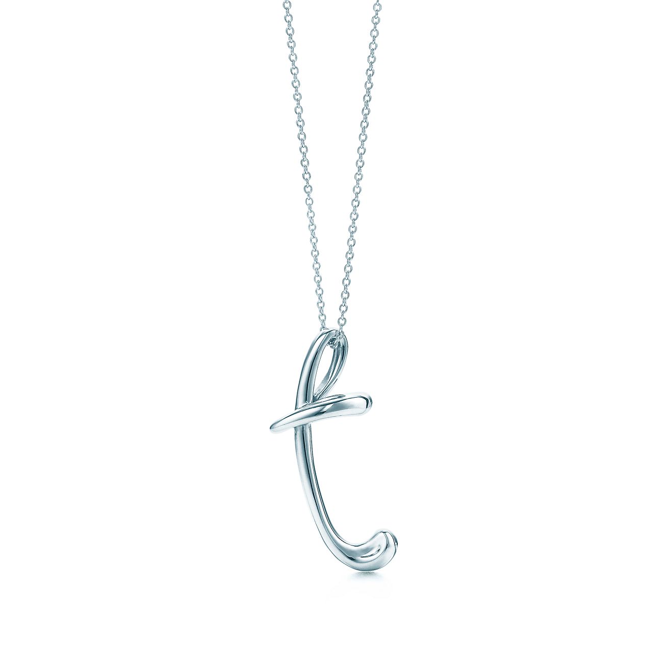 tiffany's initial necklace silver