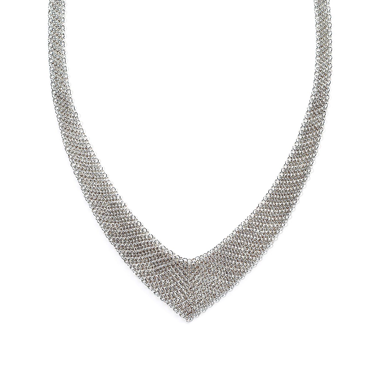 Elsa Peretti® Mesh bib necklace in sterling silver, mini. | Tiffany & Co.