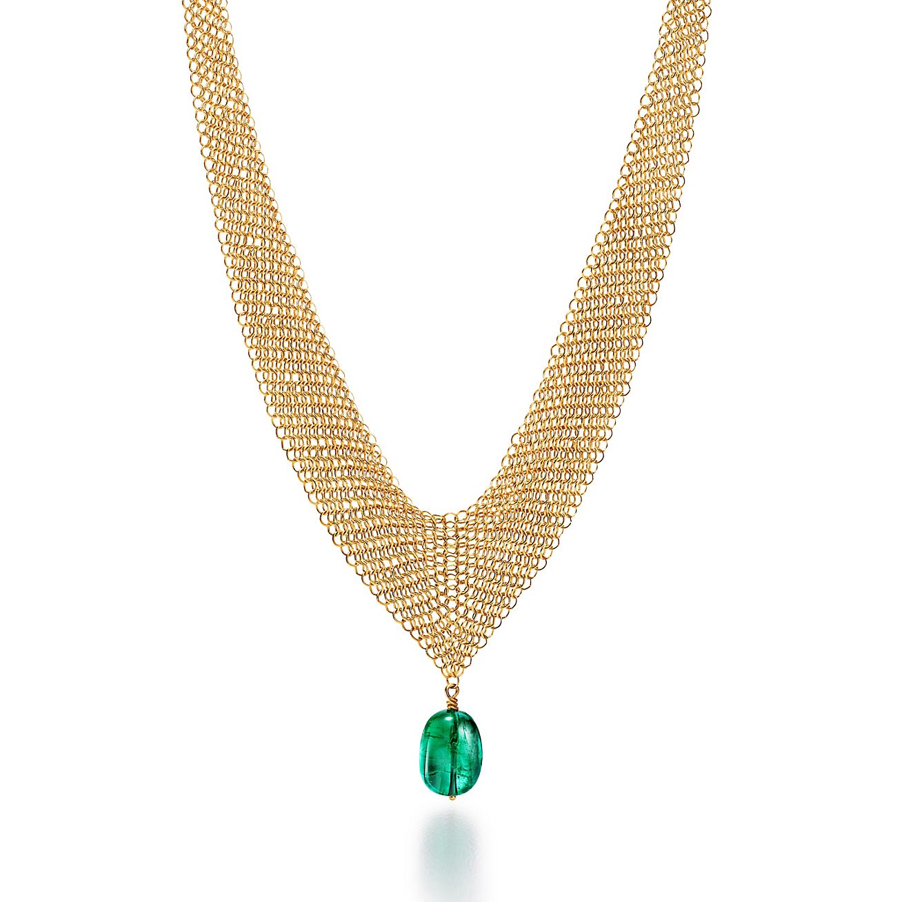 Tiffany & Co. Elsa Peretti Mesh Necklace & Green Jade Pendant | Elsa Peretti  | Nadine Krakov Collection
