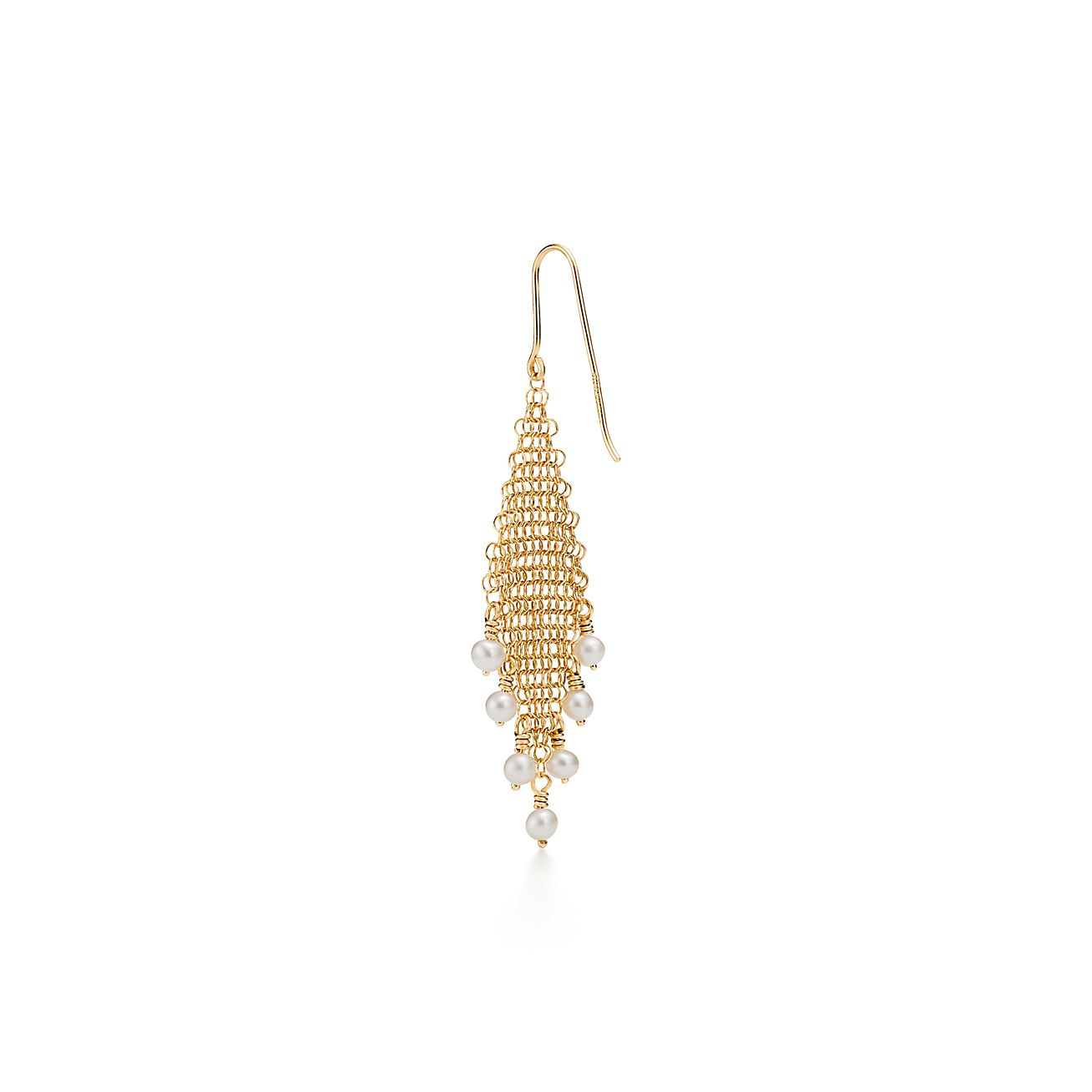 Lusso Gold Mesh Oval Earrings