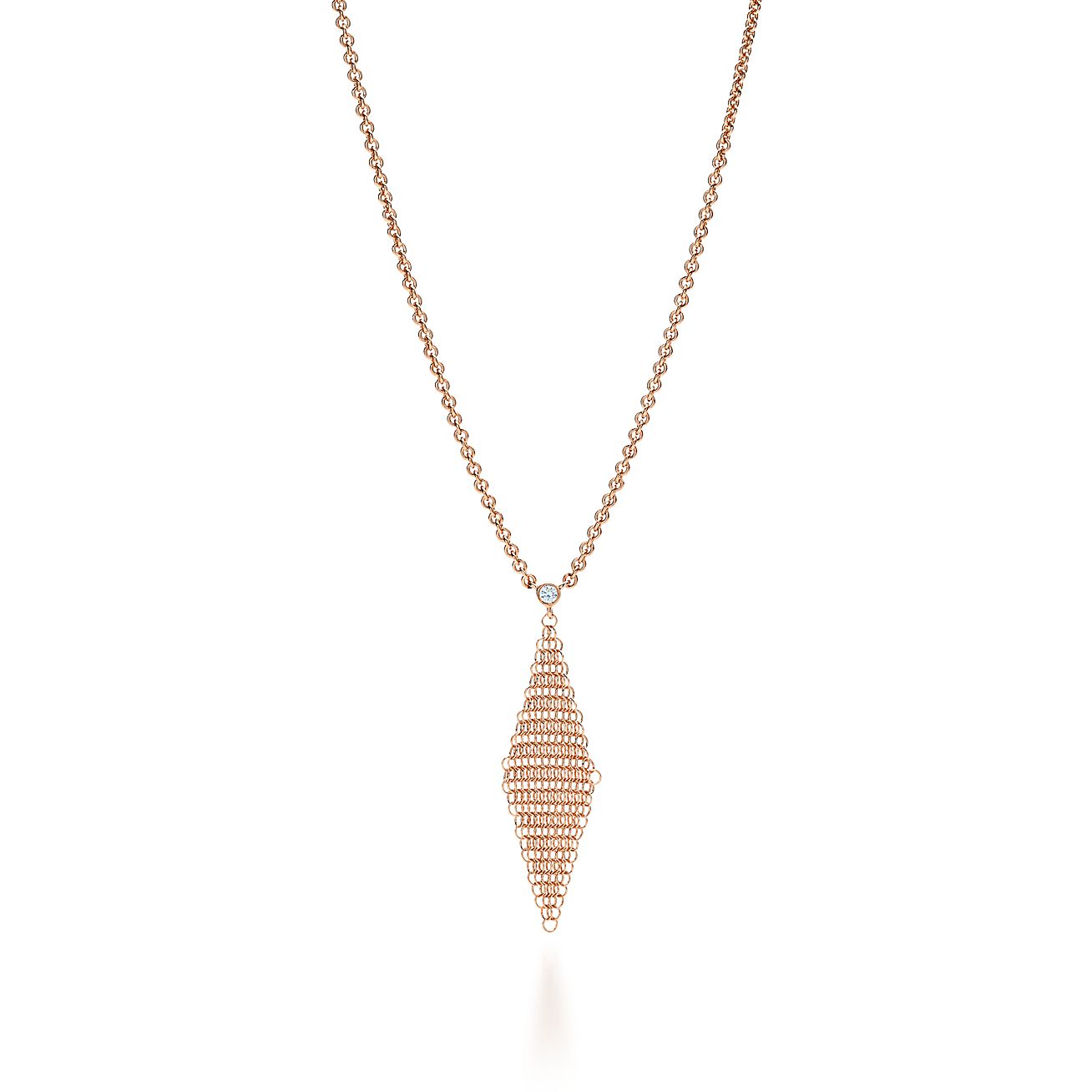 Elsa Peretti® Mesh pendant in 18k rose 