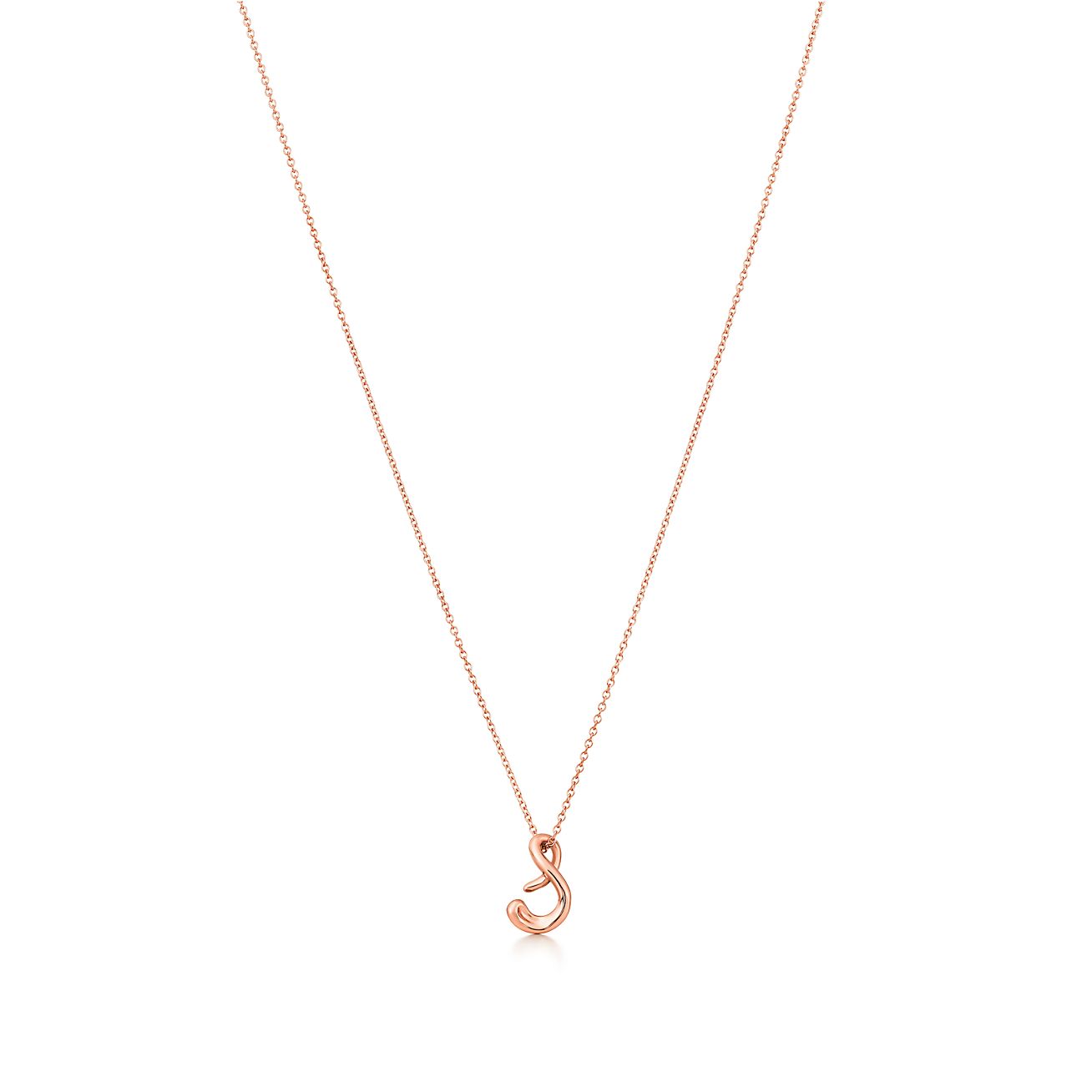 Elsa Peretti™ Mini Alphabet Pendant in Rose Gold | Tiffany