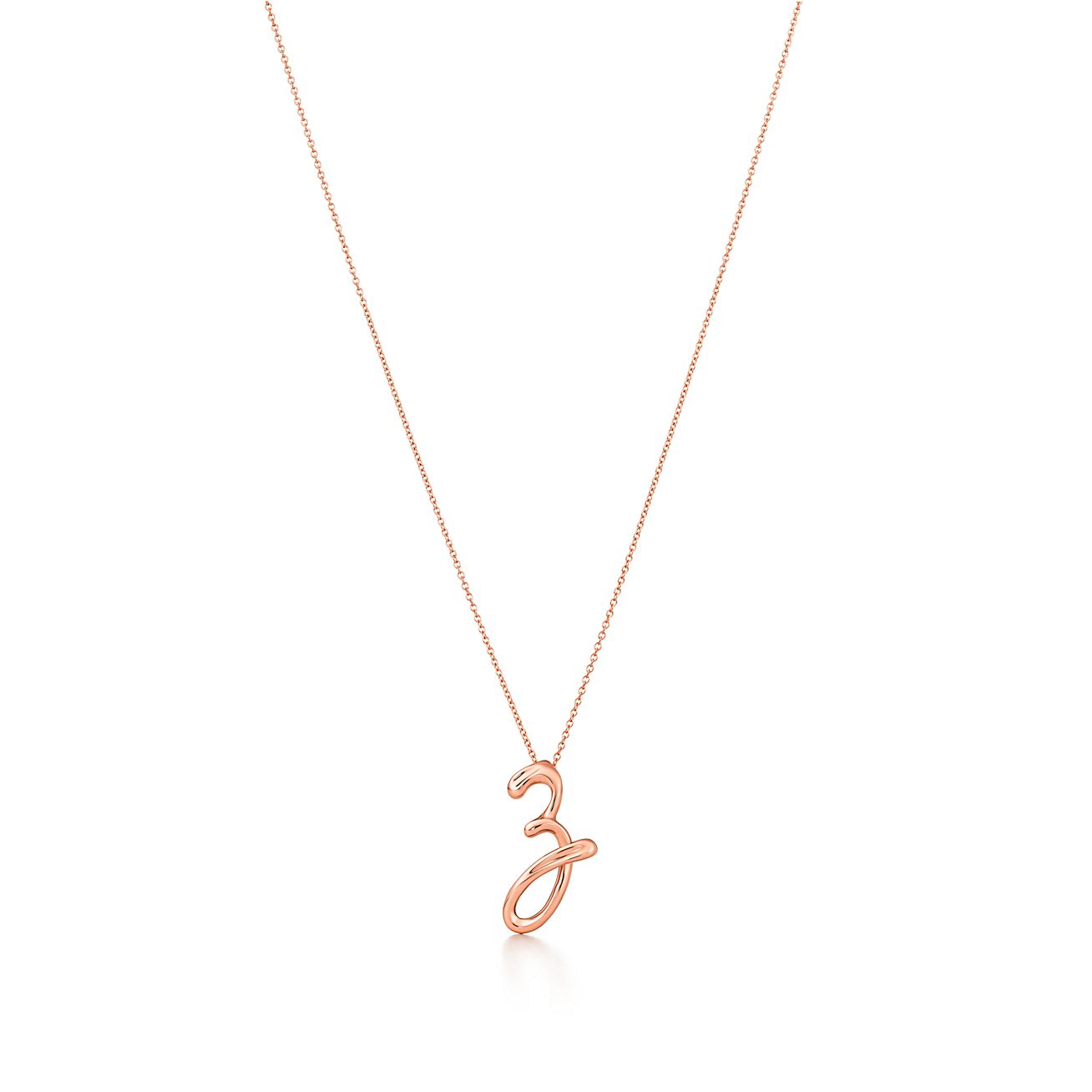 【Tiffany & Co】Letterペンダント 18k Rose Gold with Diamonds Tiffany Co 18k Rose Gold Diamond Ampersand Sign Necklace