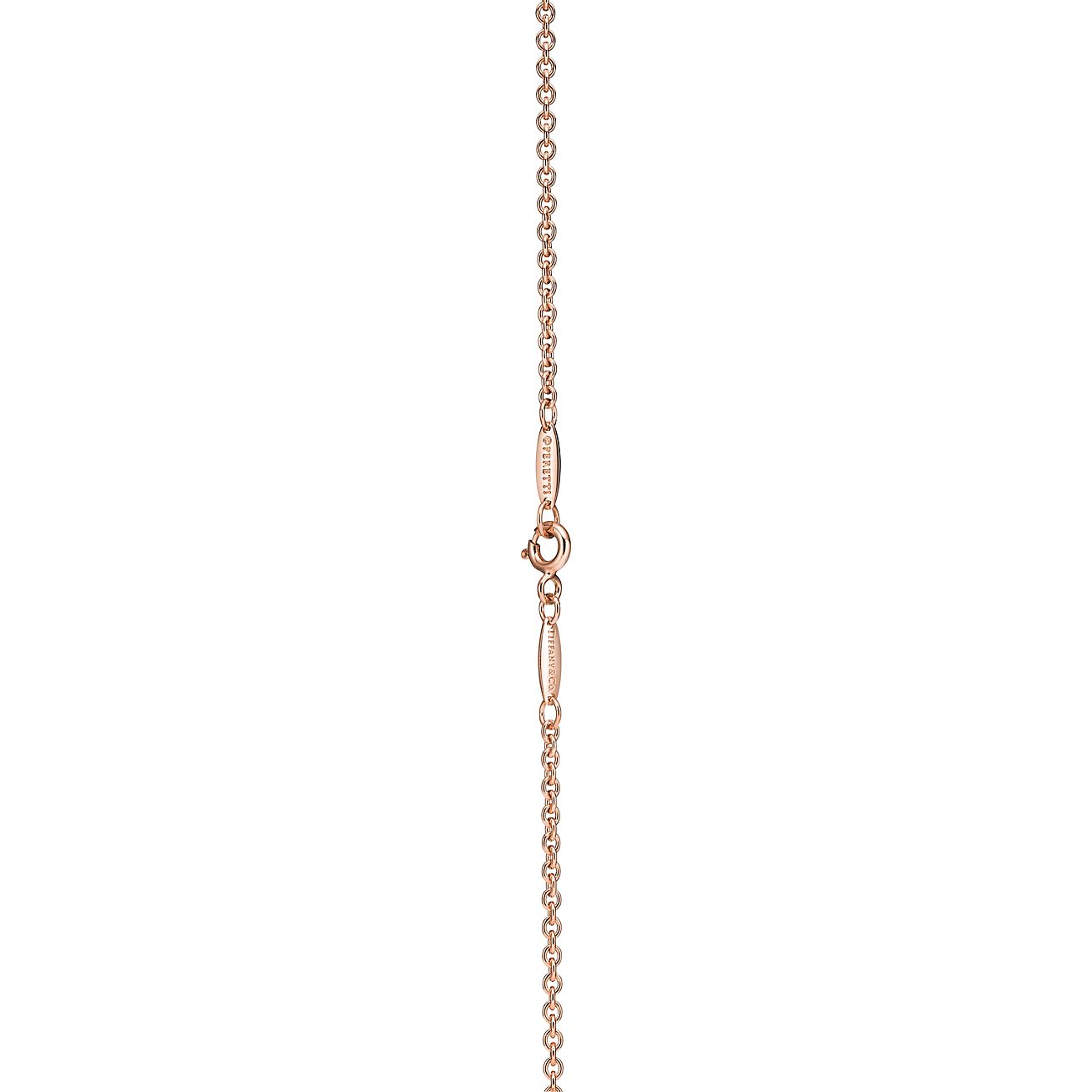 Elsa Peretti® Open Heart lariat in 18k rose gold with a freshwater pearl. - Alternate shot 1 - Alternate shot 2