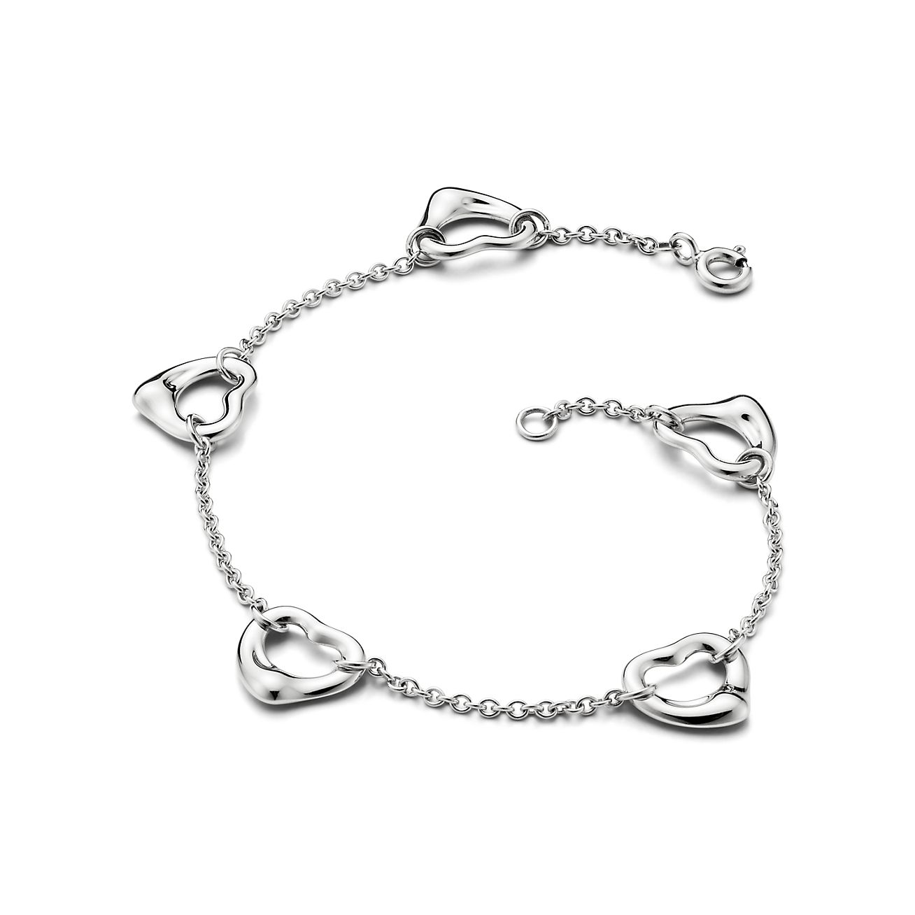 Sterling Silver Open Heart Personalised Bracelet