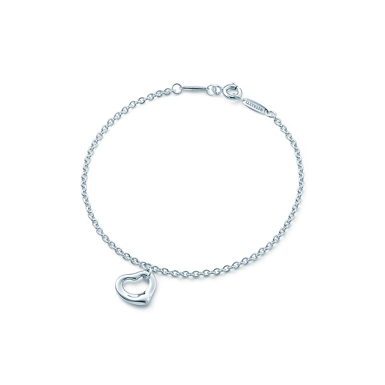 Elsa Peretti Sterling Silver Open Heart Bracelet Tiffany Co