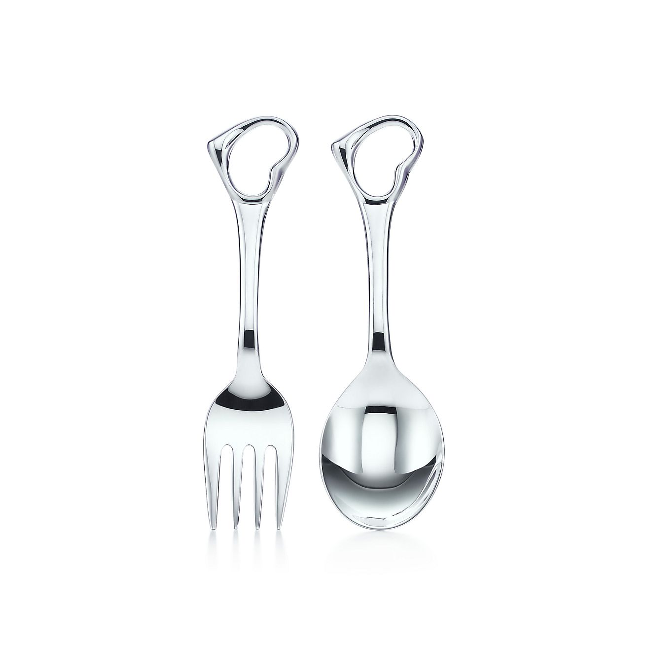 Open Heart fork and spoon baby set in 