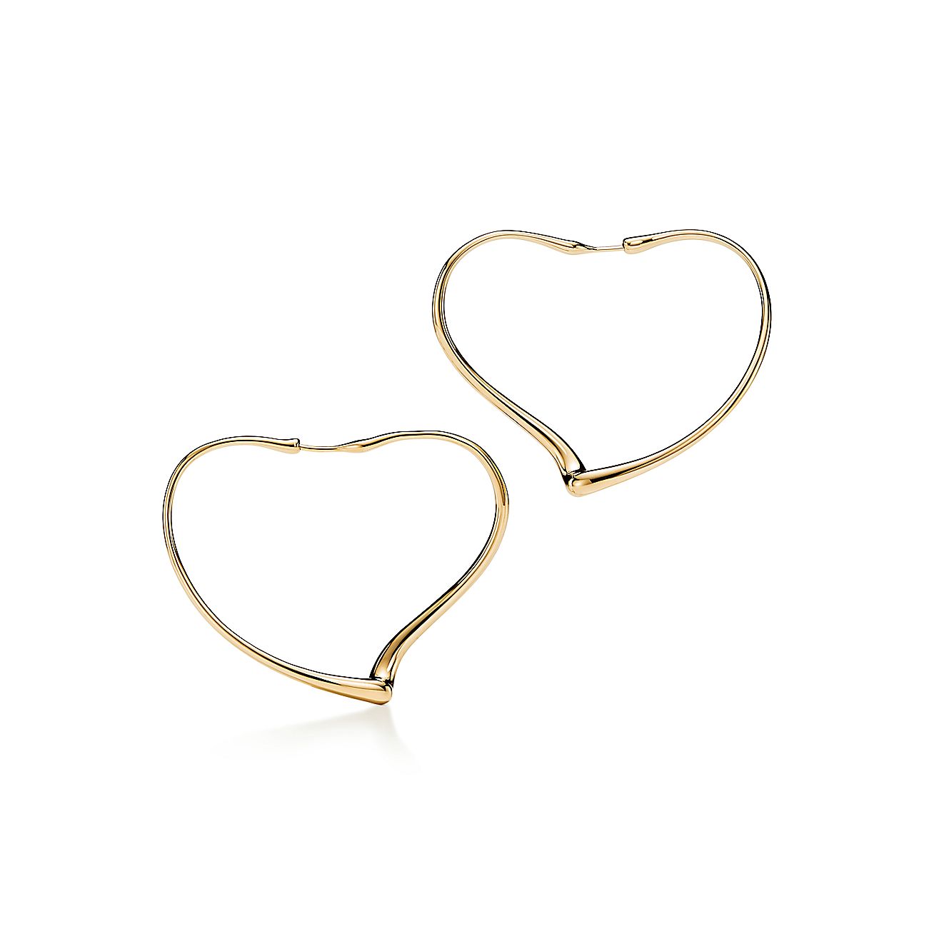 Heart Hoop Earrings in 14K Gold