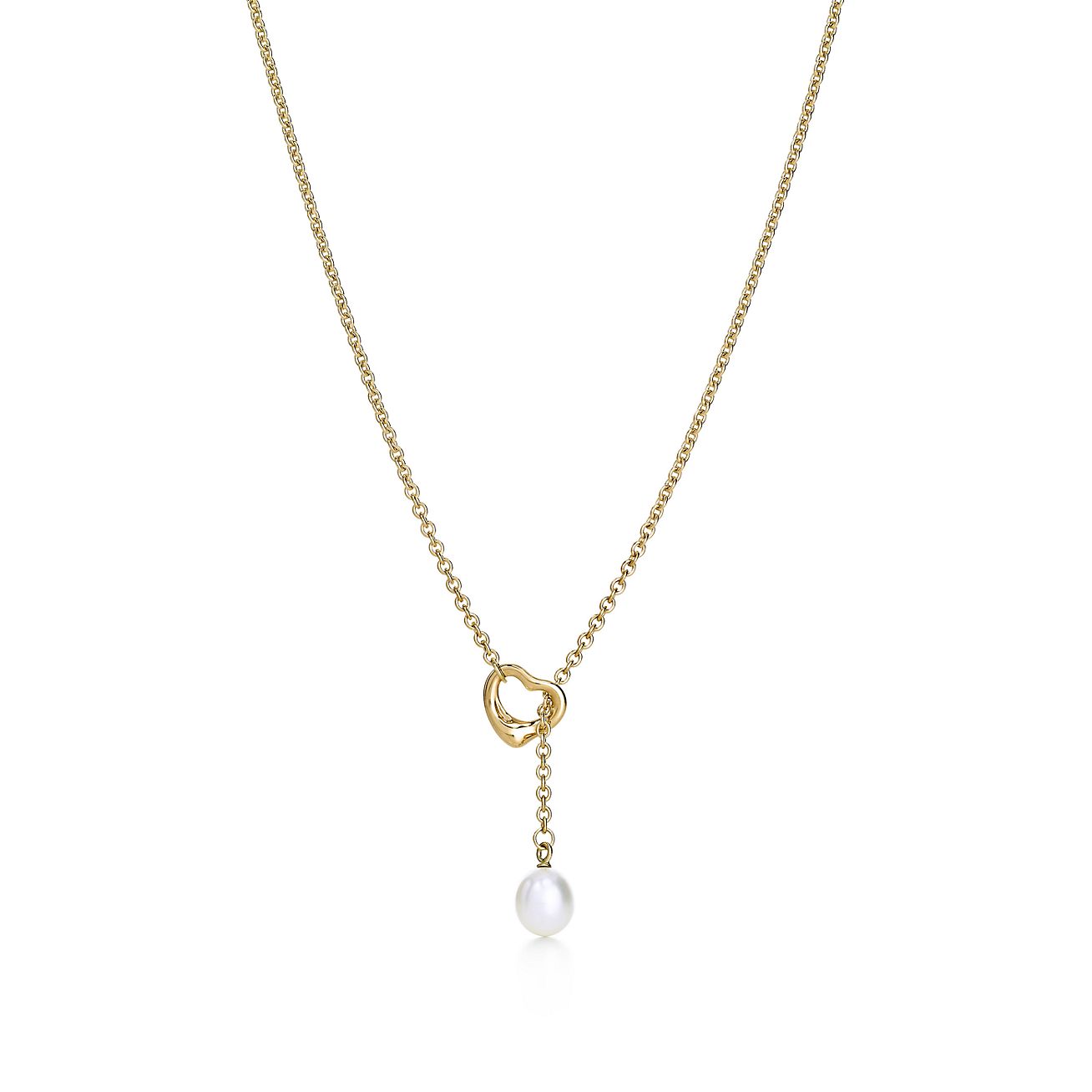 open heart lariat necklace