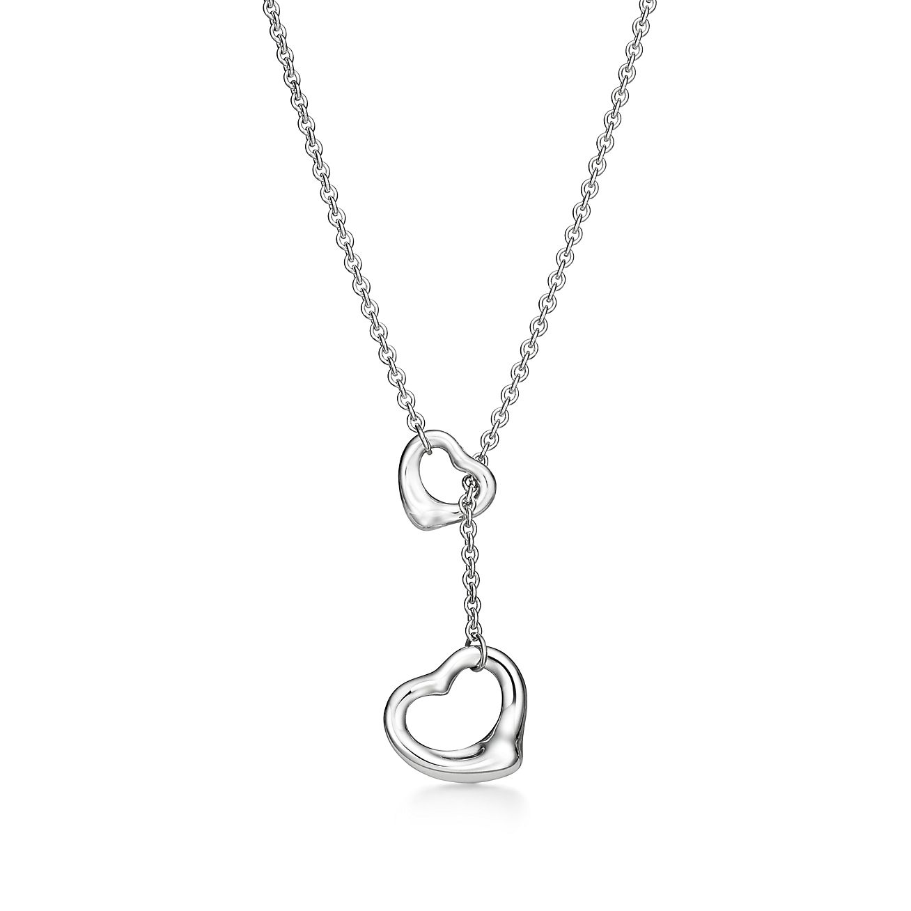 Diamond Heart Necklace with Engraved Names in Sterling Silver - MYKA