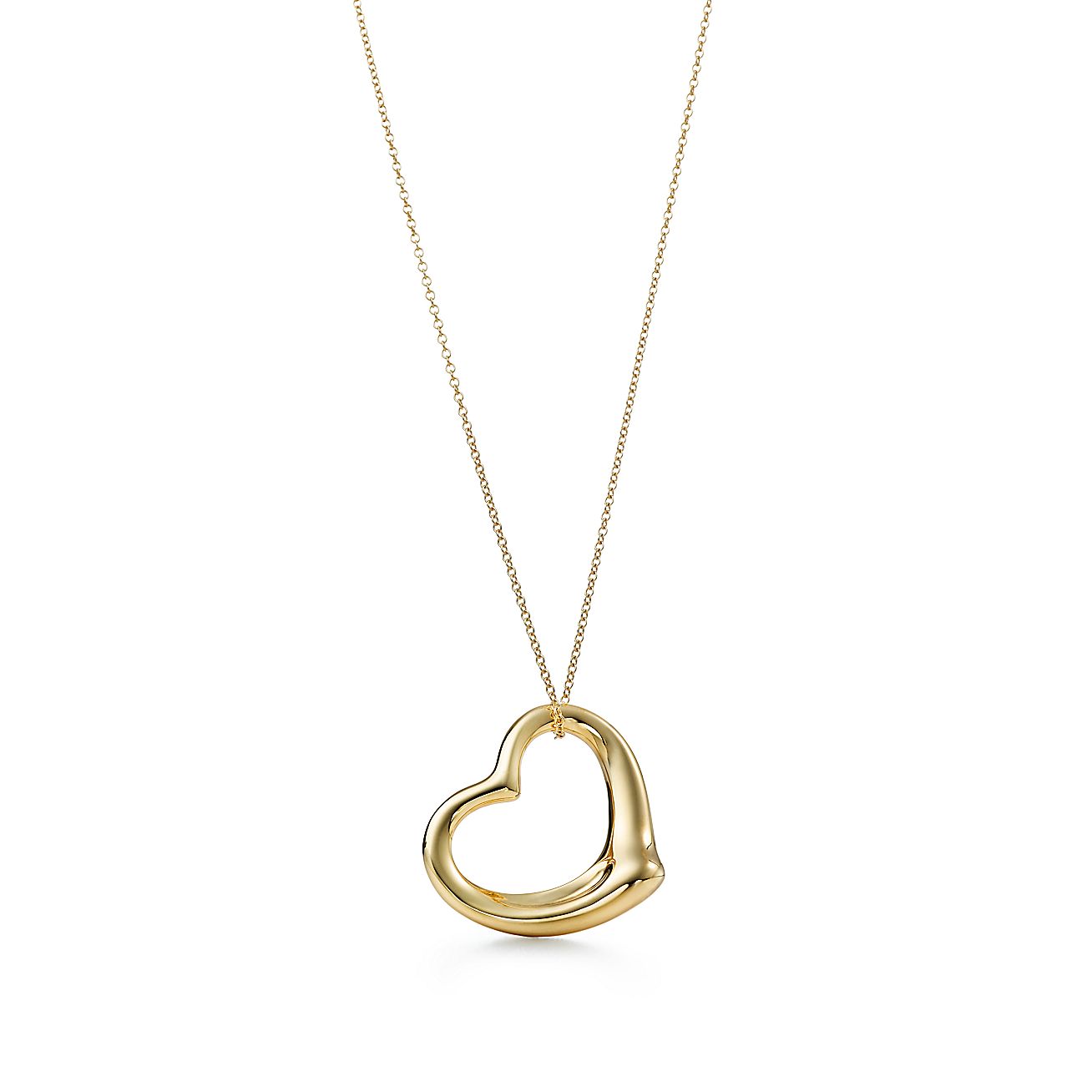 Elsa Peretti® Open Heart pendant in 18k gold, medium. | Tiffany & Co.