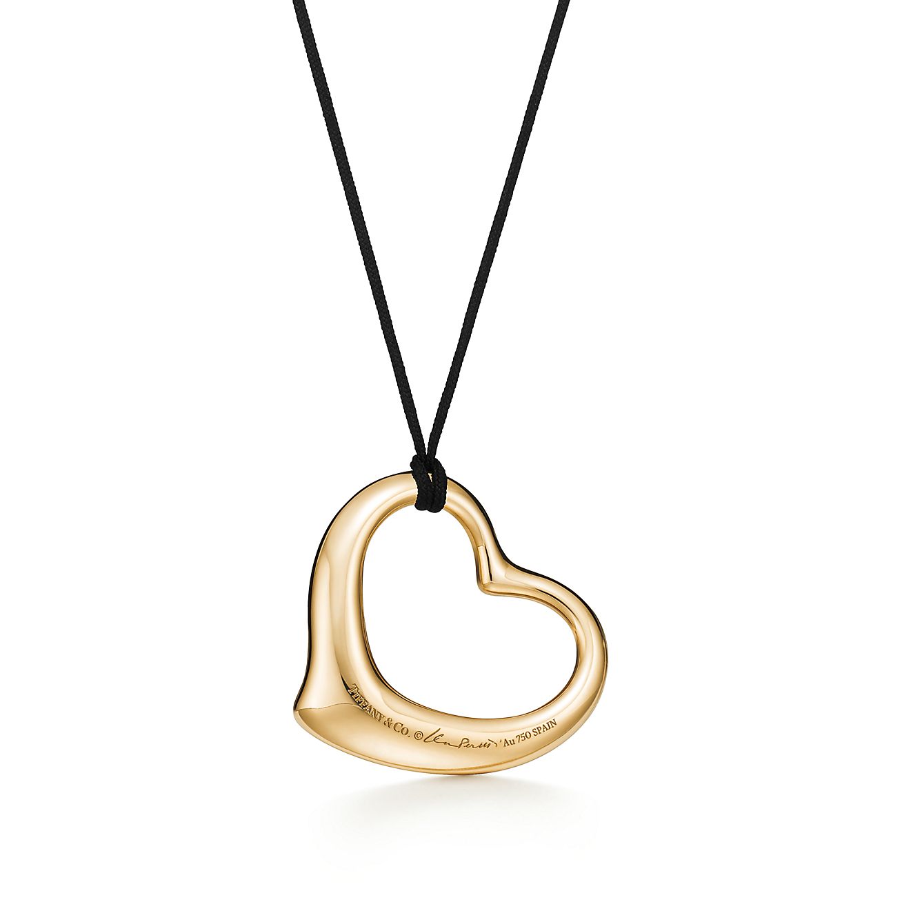 Elsa Peretti Open Heart Pendant in 18K Gold. More Sizes Available, Size: 27 mm