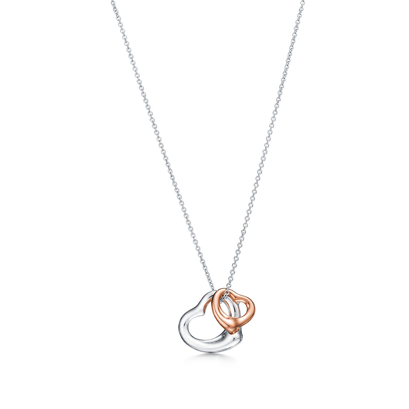 Elsa Peretti® Open Heart pendant in sterling silver and 18k rose 