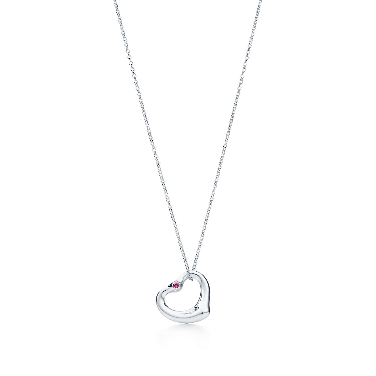 tiffany necklace with pink heart