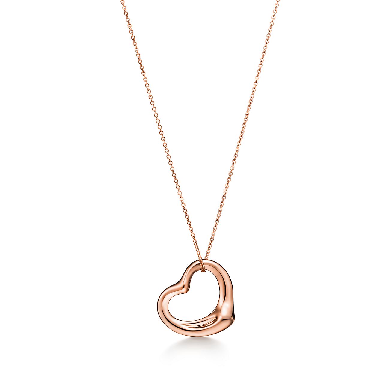 Elsa Peretti® open heart pendant in 18k rose gold, 22 mm