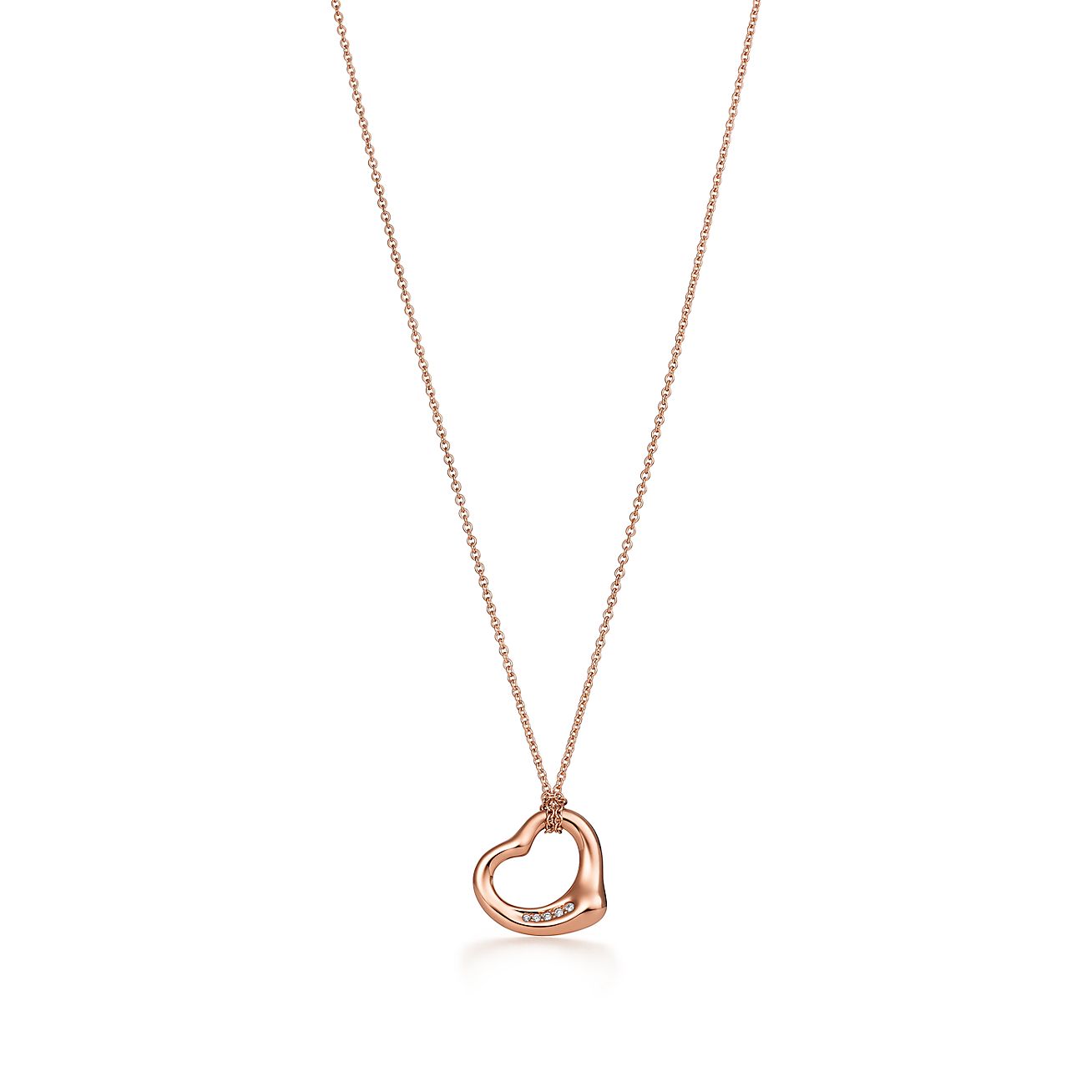 tiffany open heart necklace gold