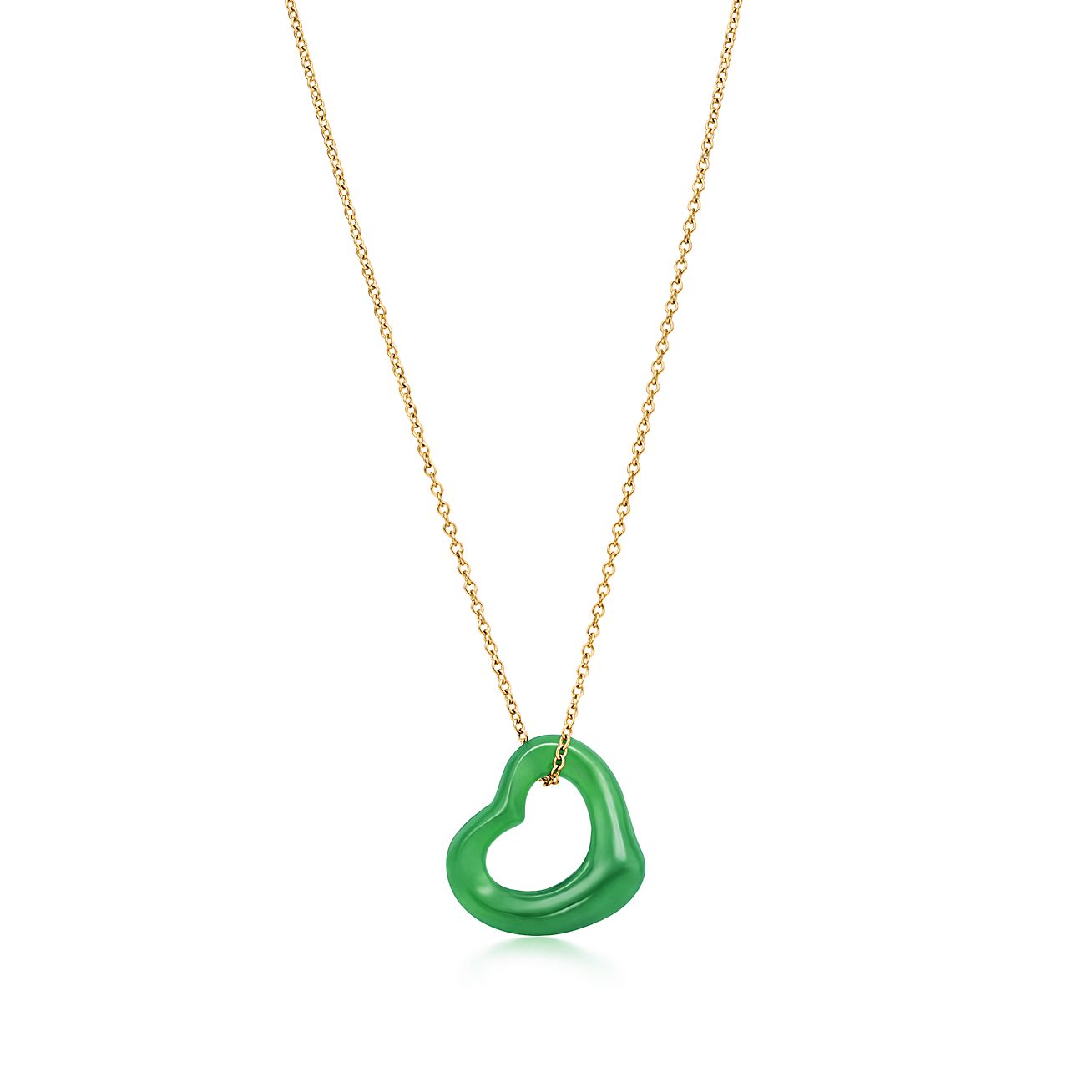 tiffany necklace green heart
