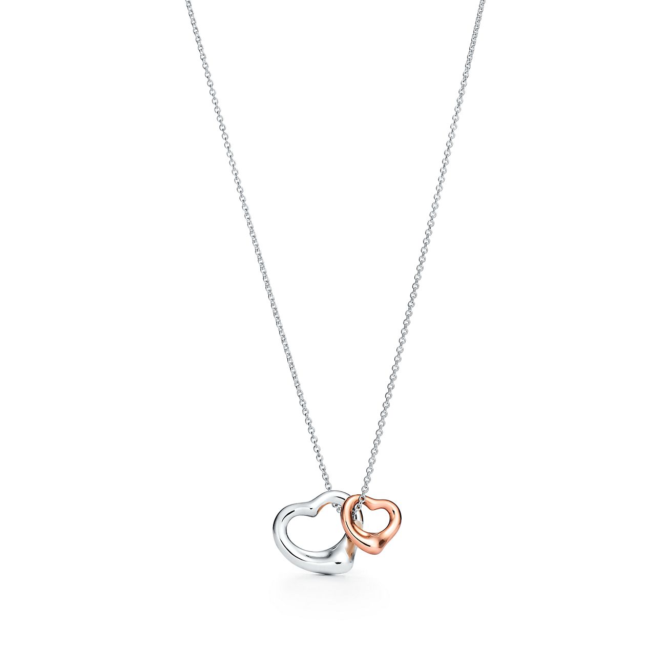 tiffany open heart necklace rose gold