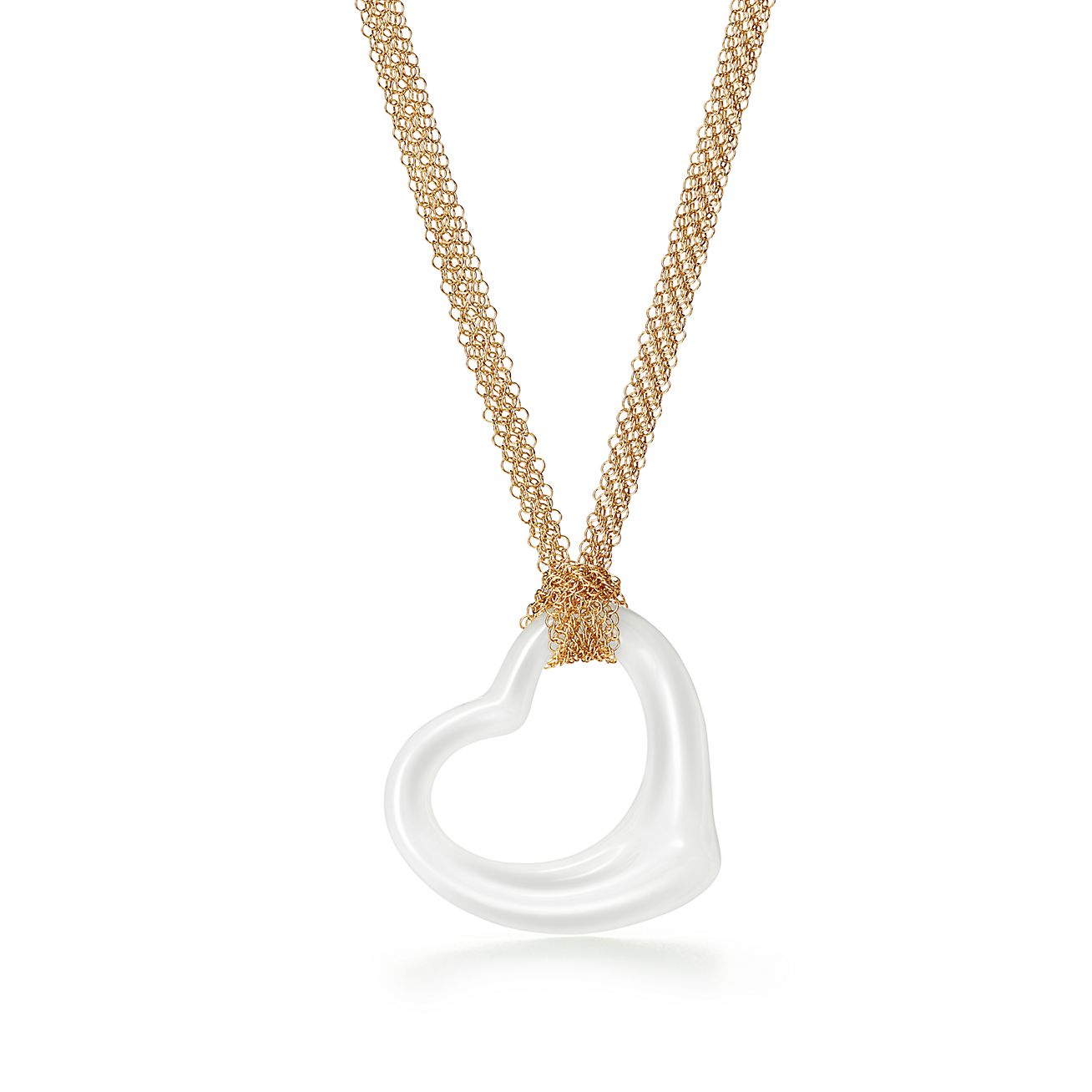 tiffany white gold heart necklace