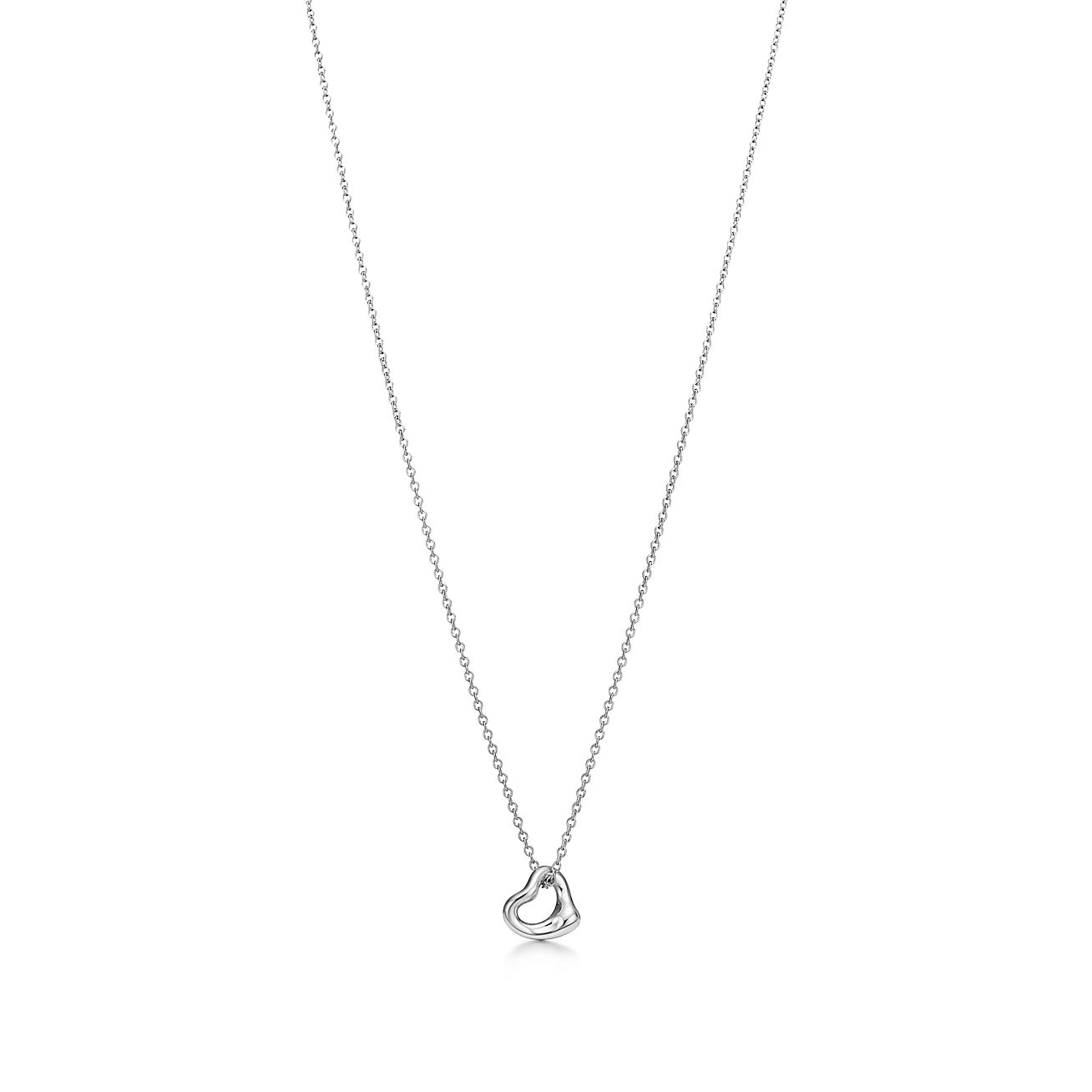 Tiffany & Co. Sterling Silver and Pearl Elsa Peretti Open Heart Lariat  Necklace - Yoogi's Closet