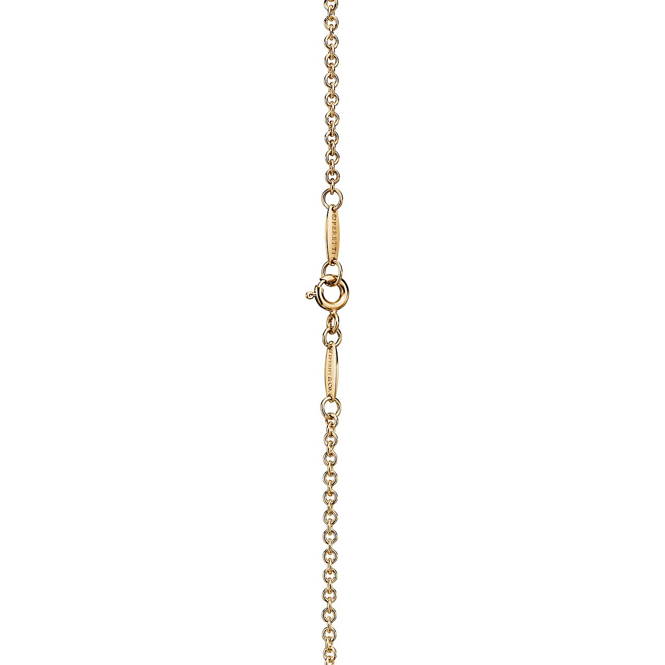 Elsa Peretti® Sevillana™ pendant in 18k gold with a silk cord, small.