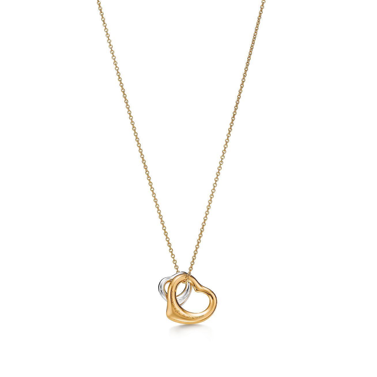 [Tiffany] Elsa Peretti Open Heart 7mm ゴールドペンダント Elsa Peretti® Open Heart Pendant in Rose Gold, 7 mm